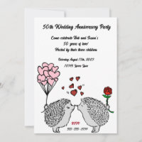 Invitaciones de Bodas de Oro de Erizo