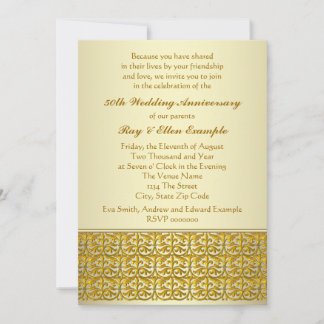 Invitaciones de Bodas de Oro Elegantes en Dorado 5