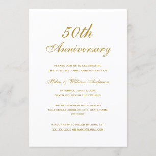Invitaciones de Bodas de Oro Elegantes en Oro