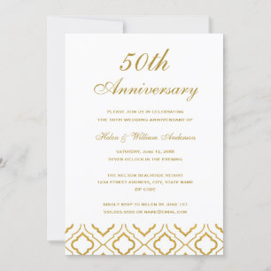 Invitaciones de Bodas de Oro Elegantes para 50 Ani