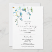 Invitaciones de Bodas de Oro Florales 50 Aniversar