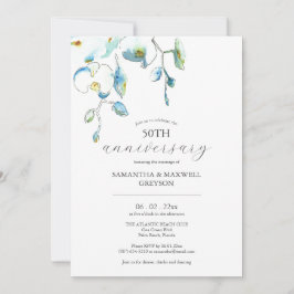 Invitaciones de Bodas de Oro Florales 50 Aniversar