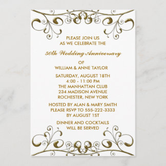 Invitaciones de Bodas de Oro por 50 Aniversario de