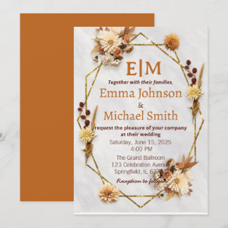 Invitaciones de bodas de otoño