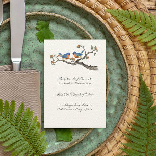 Invitaciones de bodas de pájaros azules de época