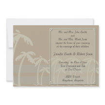 Invitaciones de bodas de palmeras tropicales