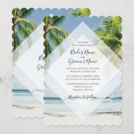Invitaciones de bodas de palmeras tropicales