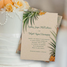 Invitaciones de bodas de papel Kraft para piñas