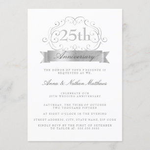 Invitaciones de Bodas de Plata 25 Aniversario