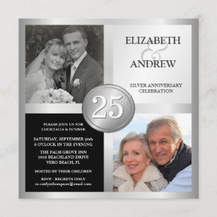 Invitaciones de Bodas de Plata 25 Aniversario con