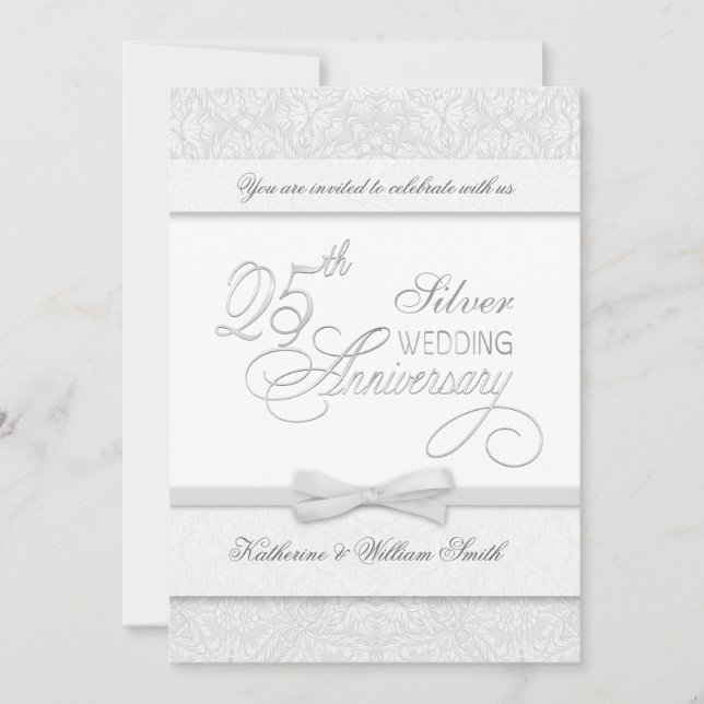 Invitaciones de Bodas de Plata del 25 Aniversario (Anverso)