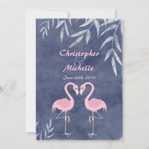 Invitaciones de bodas de playa tropical Flamingo r