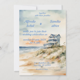 invitaciones de bodas de verano playa azul océano