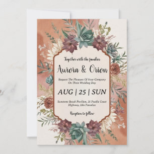 invitaciones de bodas del salvaje oeste de boho