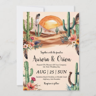 invitaciones de bodas del salvaje oeste de boho