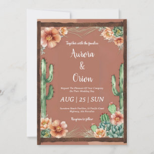 invitaciones de bodas del salvaje oeste de boho