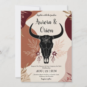 invitaciones de bodas del salvaje oeste de boho