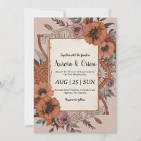 invitaciones de bodas del salvaje oeste de boho