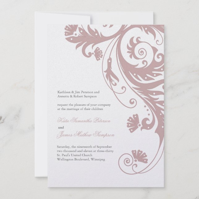 Invitaciones de bodas elegantes (Anverso)