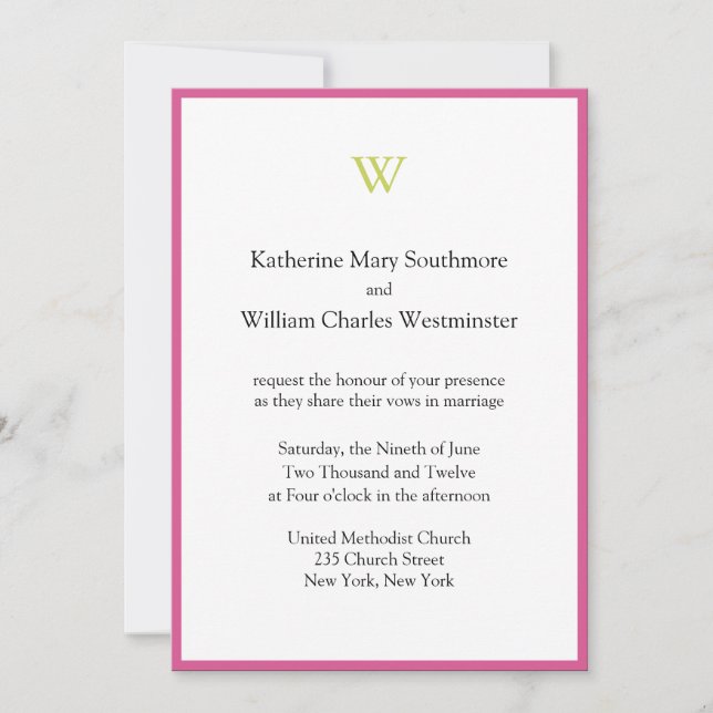 Invitaciones de bodas elegantes (Anverso)