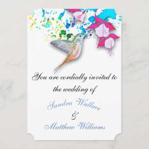 Invitaciones de bodas elegantes de Hummingbird y F