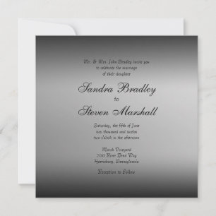 Invitaciones de bodas en el horizonte blanco y neg