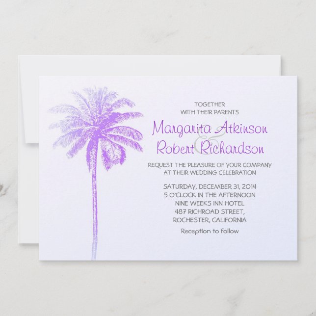 invitaciones de bodas en la playa blanca de palmer (Anverso)