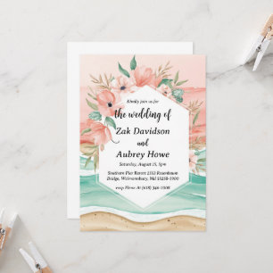 invitaciones de bodas en la playa boho de palmeras
