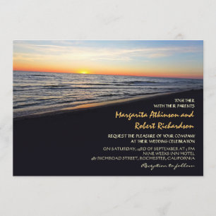 invitaciones de bodas en la playa de la puesta del