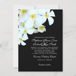 Invitaciones de bodas en la playa de Plumeria blan