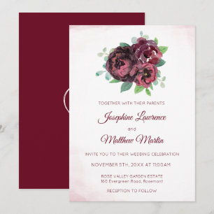Invitaciones de bodas en monograma de la Rosa de B
