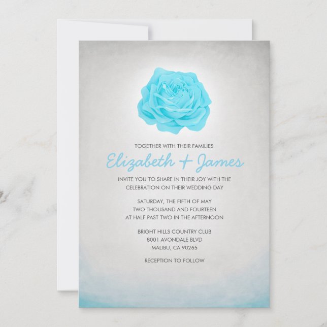 Invitaciones de bodas florales de lujo de moda (Anverso)