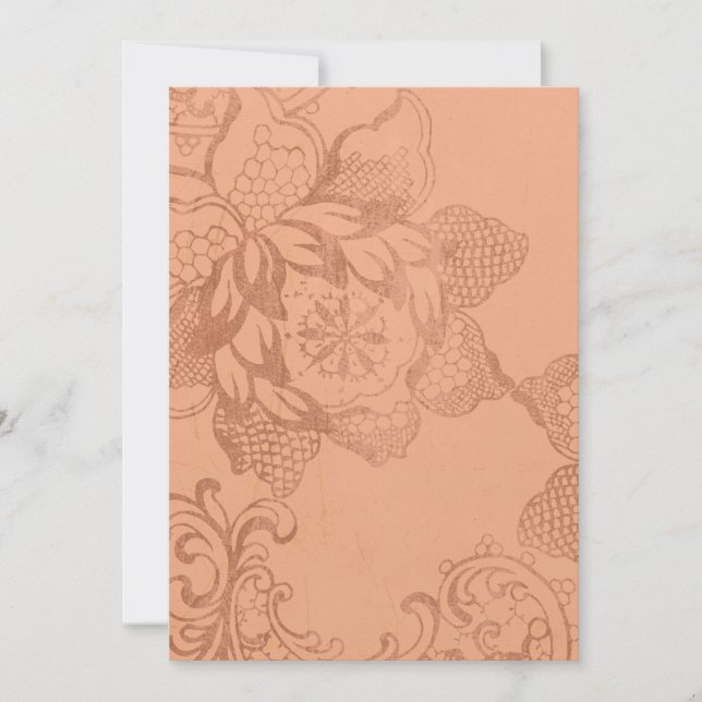 Invitaciones de bodas florales vintage (Anverso)