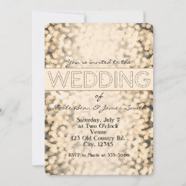 Invitaciones de BODAS Glamour Luces Brillantes Dor