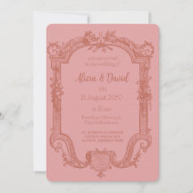 Invitaciones de bodas rococó vintage