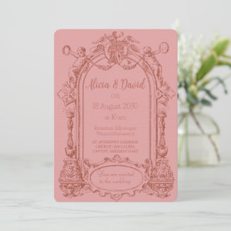 Invitaciones de bodas rococó vintage