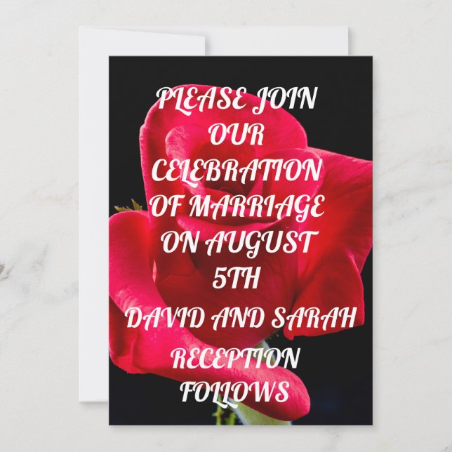 INVITACIONES DE BODAS ROMÁNTICAS Y ELEGANTS CON RO (Anverso)