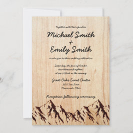 Invitaciones de bodas rusticas de madera y montaña