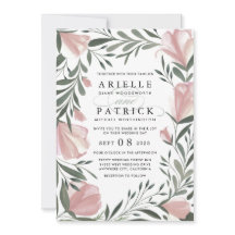 Invitaciones de bodas rústicas vintage de vegetaci