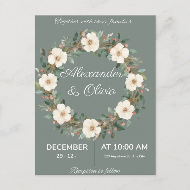 Invitaciones de bodas Tarjetas postales (Anverso)