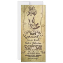 invitaciones de bodas vintage de las botas de vaqu