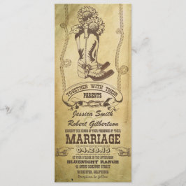 invitaciones de bodas vintage de las botas de vaqu