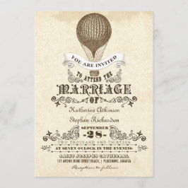 invitaciones de bodas vintage en globo aerostático