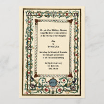 Invitaciones de bodas vintage "medievales" ilumina