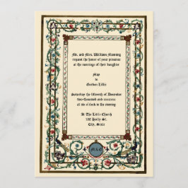 Invitaciones de bodas vintage "medievales" ilumina