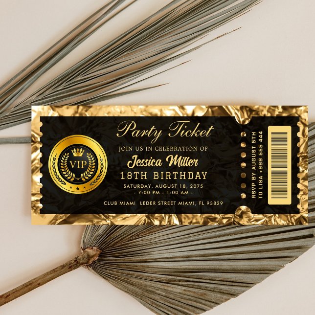 invitaciones de boleto dorado (Subido por el creador)