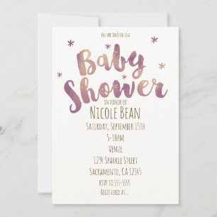 Invitaciones de Bronce Dorado Falso para Baby Show