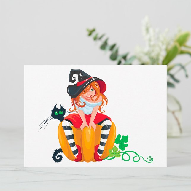 Invitaciones de bruja de Cute Halloween (Subido por el creador)