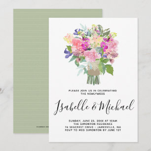 Invitaciones de brunch Boda de Floral Bouquet Post