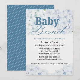 Invitaciones de brunch de Baby Shower/Baby Hydrang